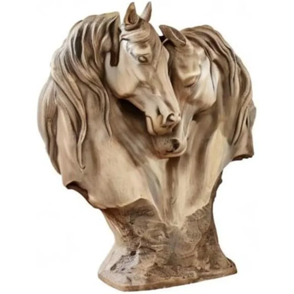 Touch of Class Loving Horses Table Sculpture Tan - Light Brown - Made of Resin